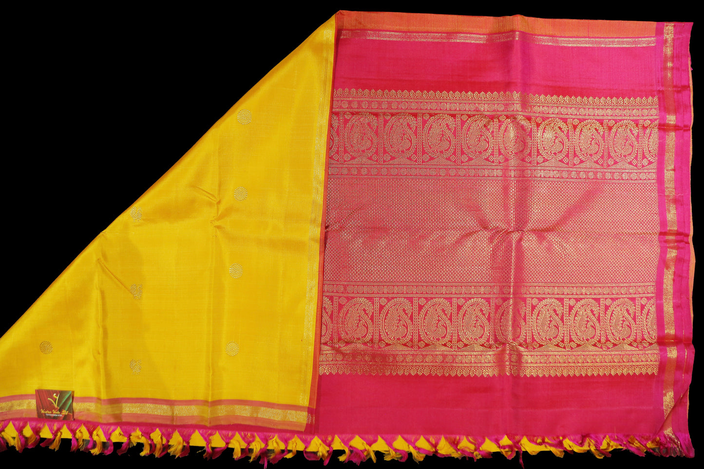 Yellow with pink