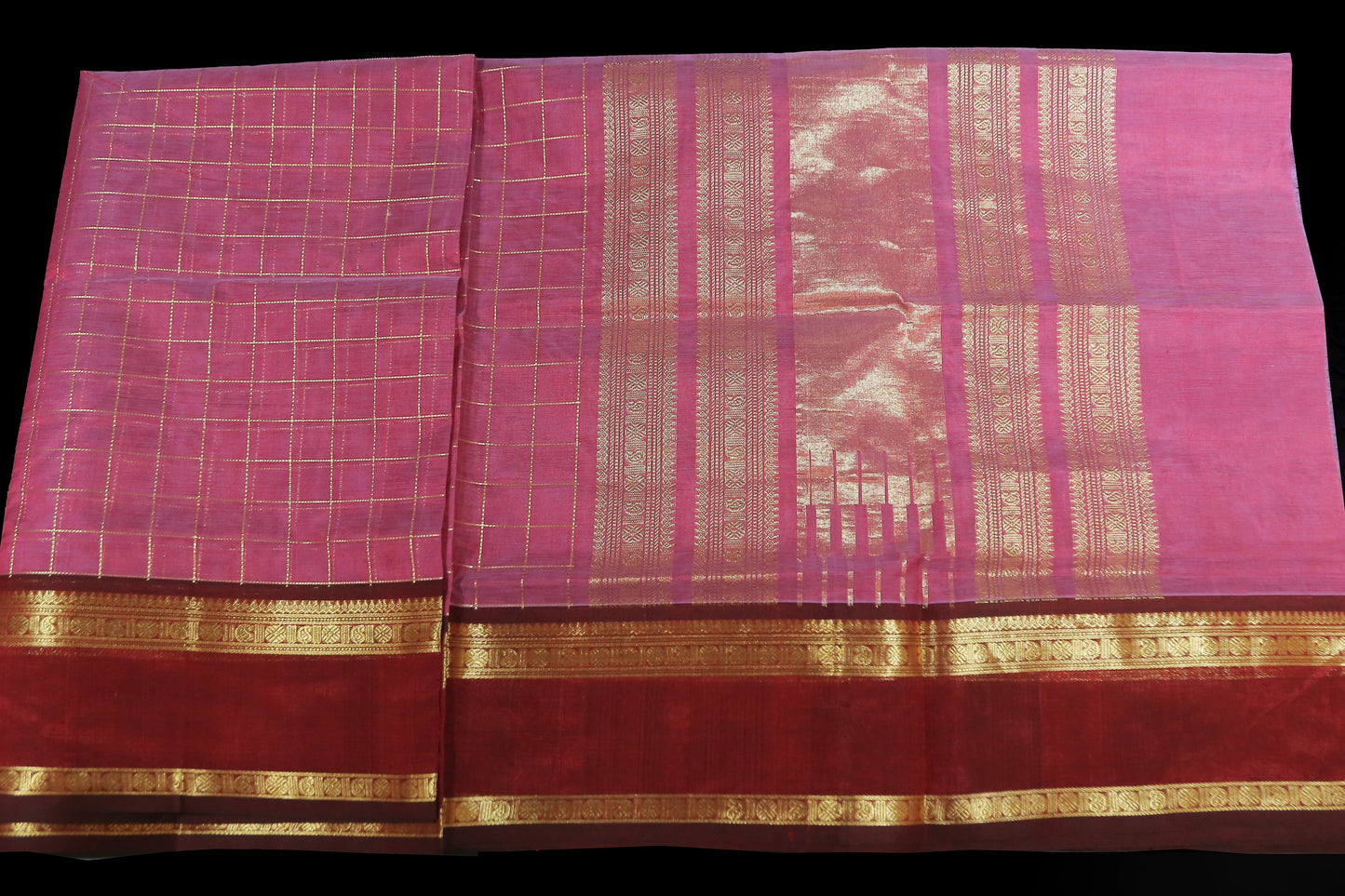 Pink and meroon saree