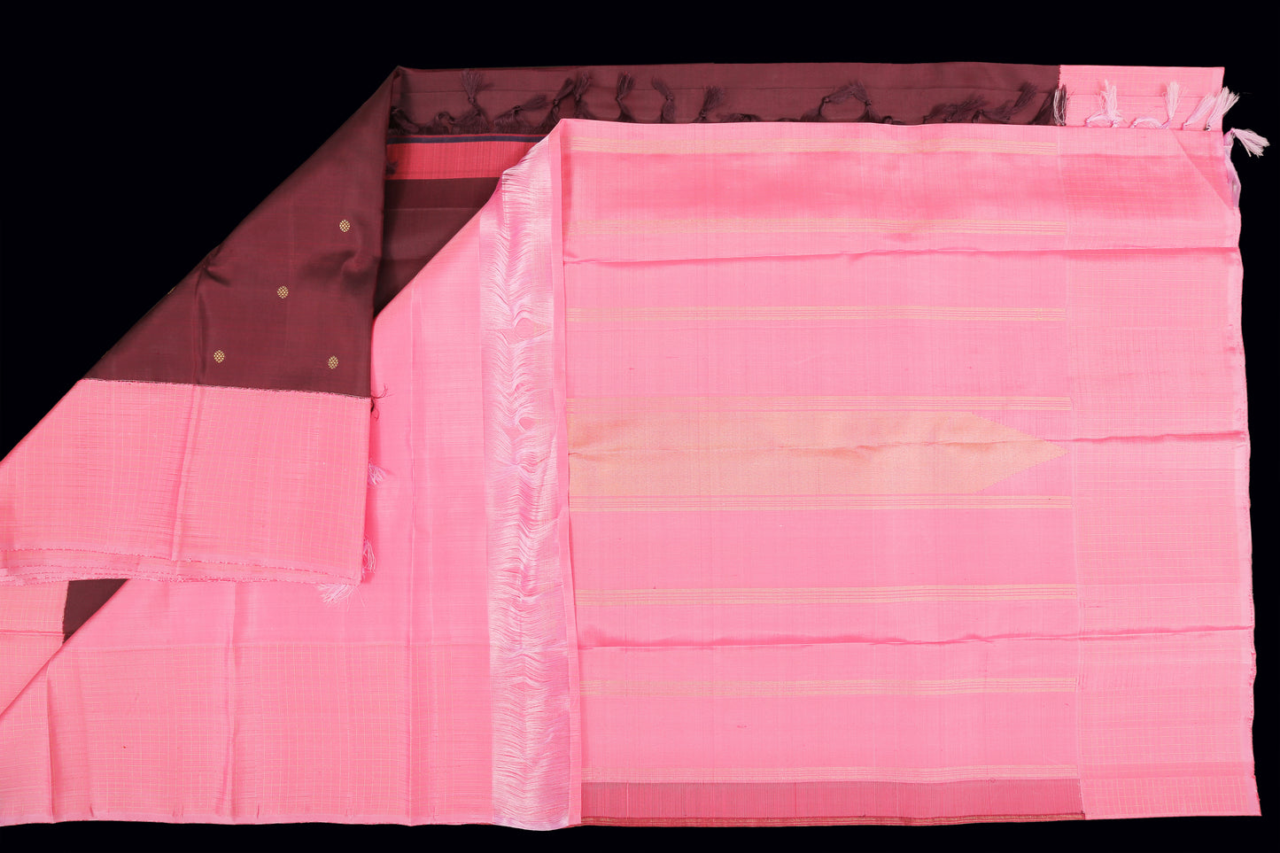 Wine with pink color saree