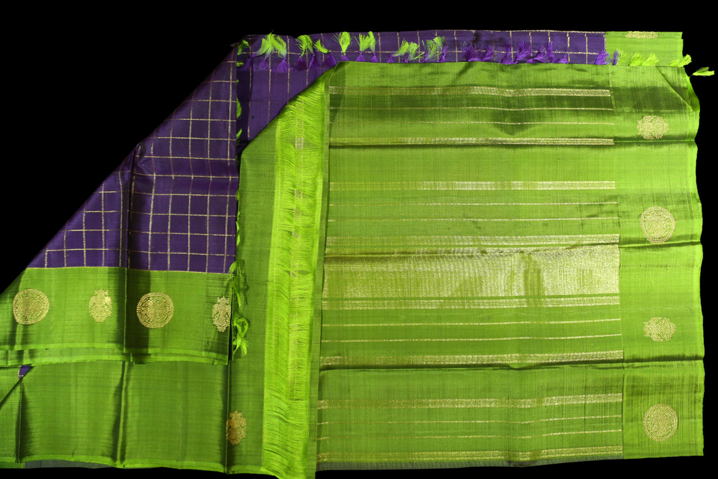 Violet with green saree