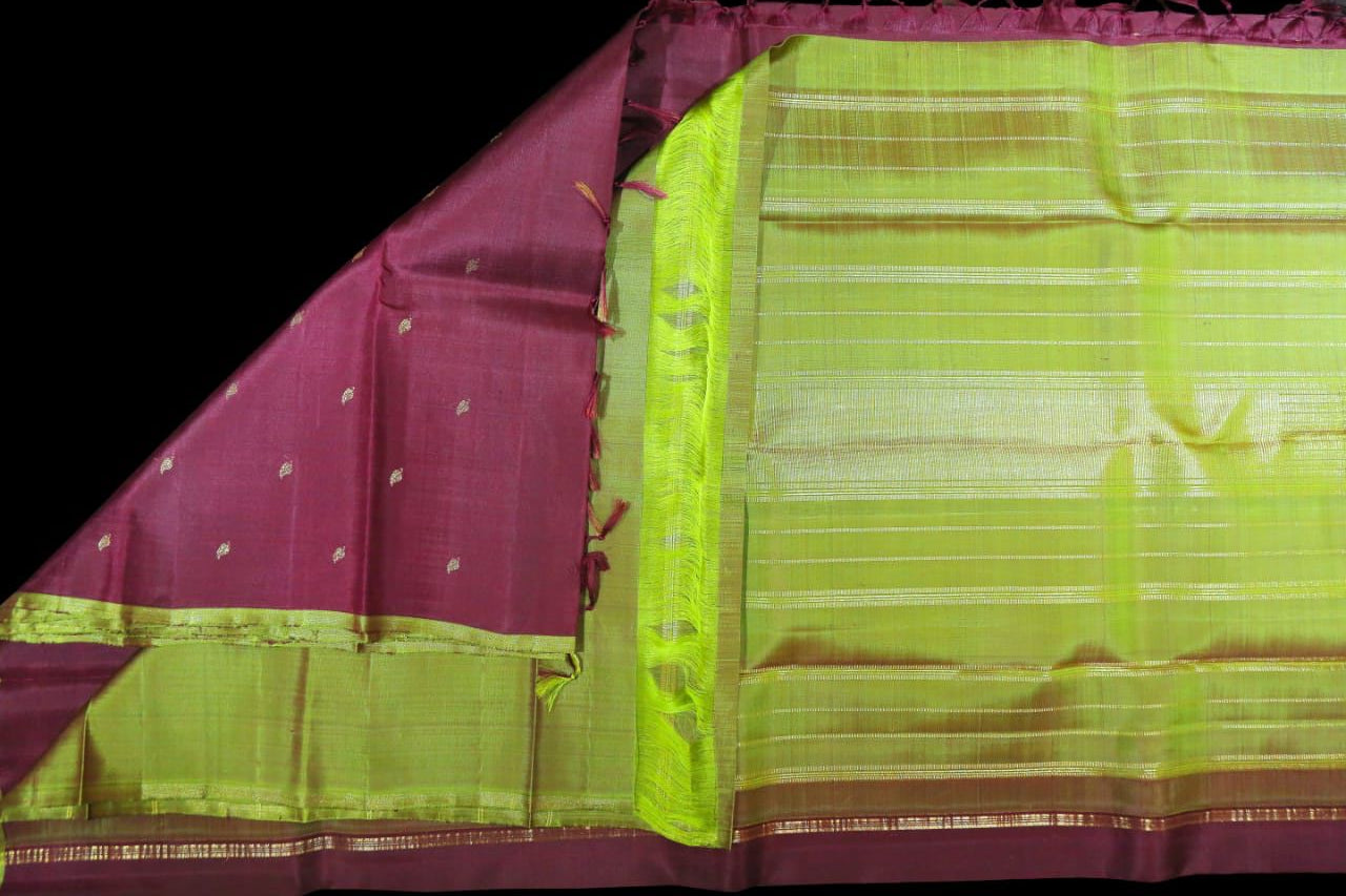 Coffee brown with green saree