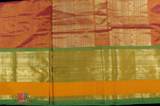 Orange with green long border