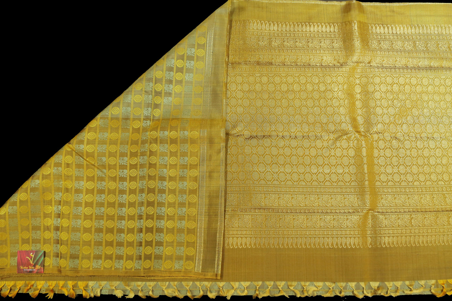 Gold and jacquard saree