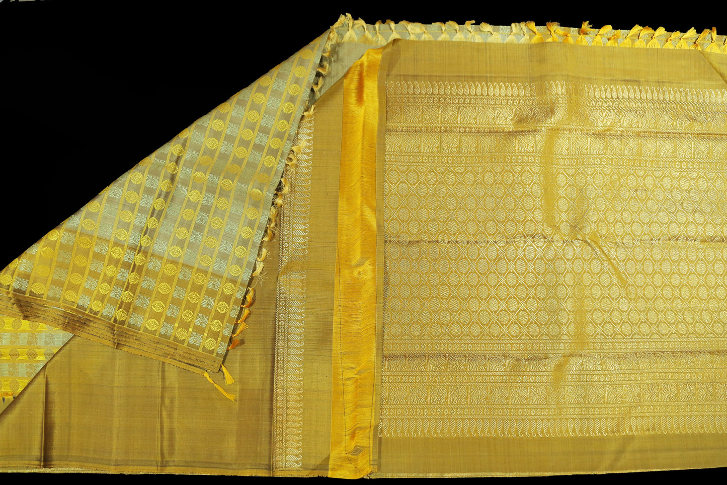 Gold and jacquard saree