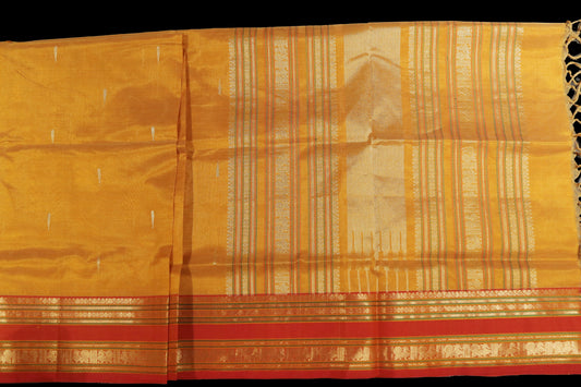Rustic orange with red saree
