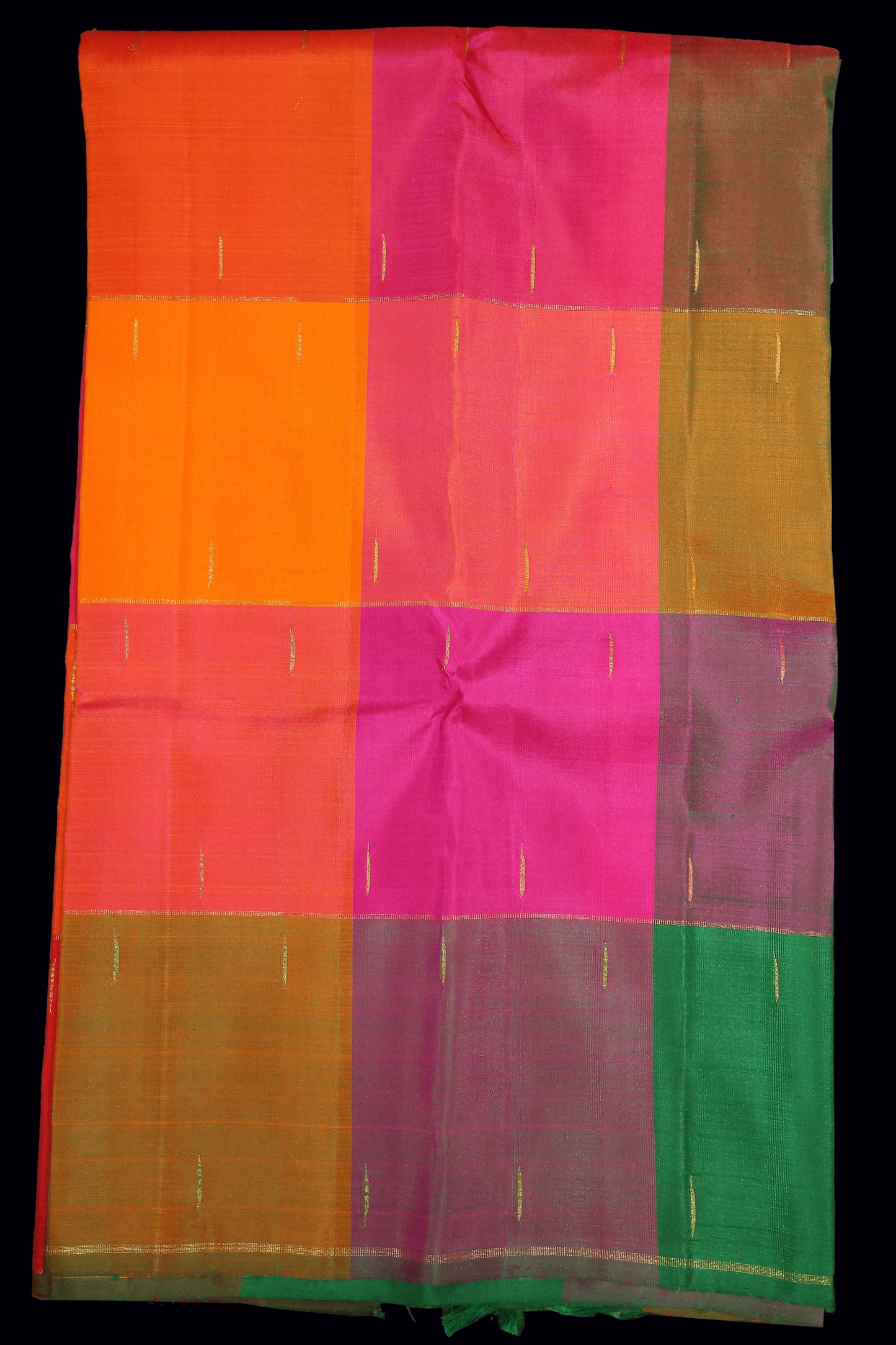 Multi color checks saree