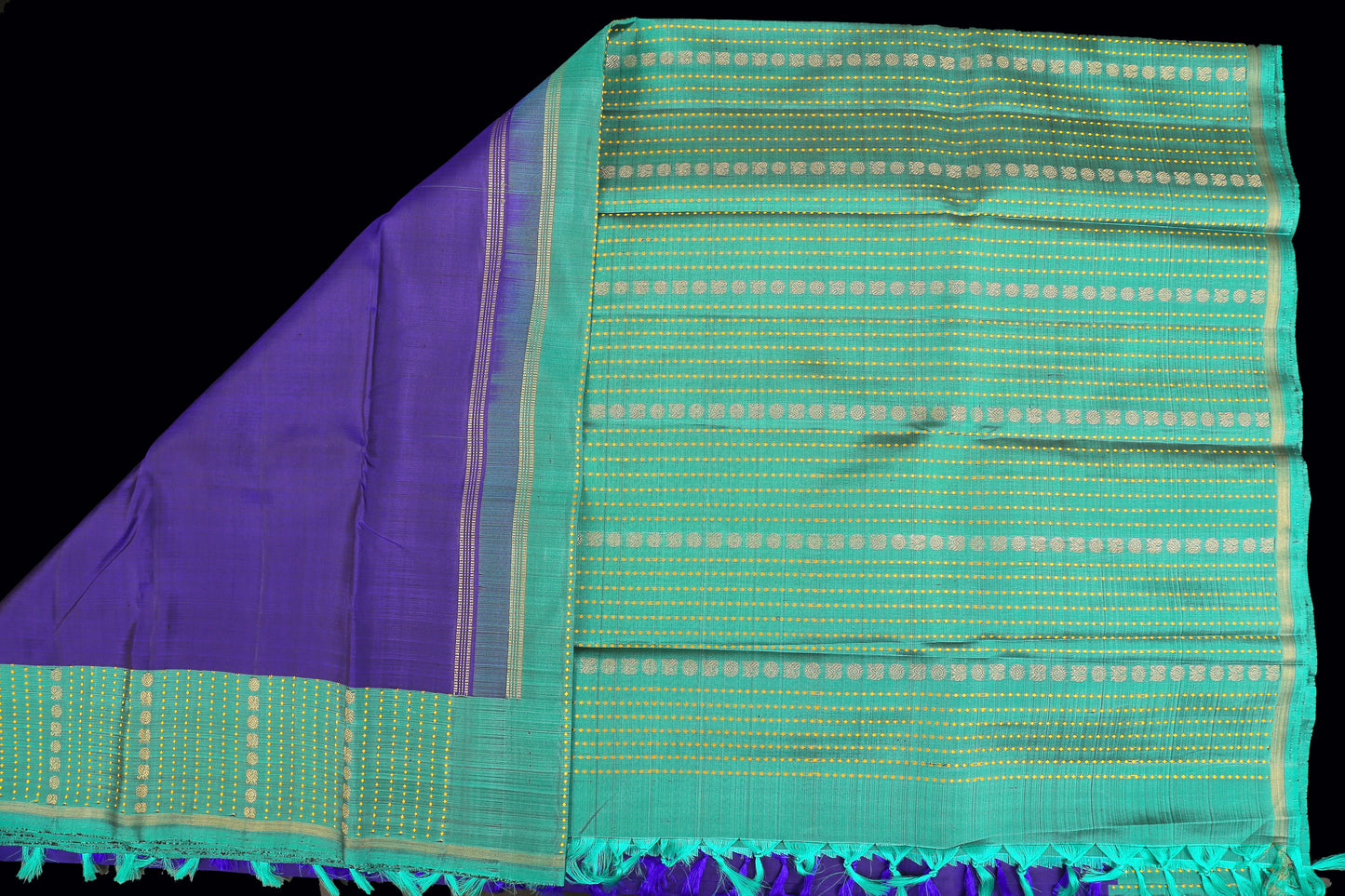 Blue with turquoise saree