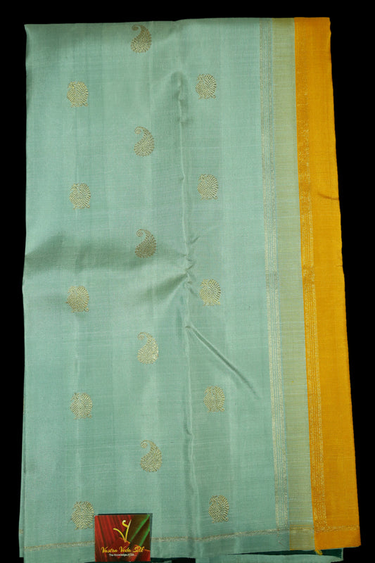 Pistha green double pallu saree