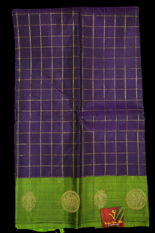 Violet with green saree