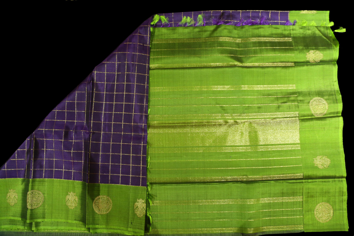 Violet with green saree