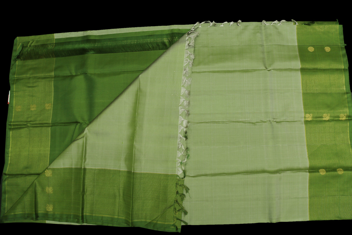 Elachi green with olive green saree