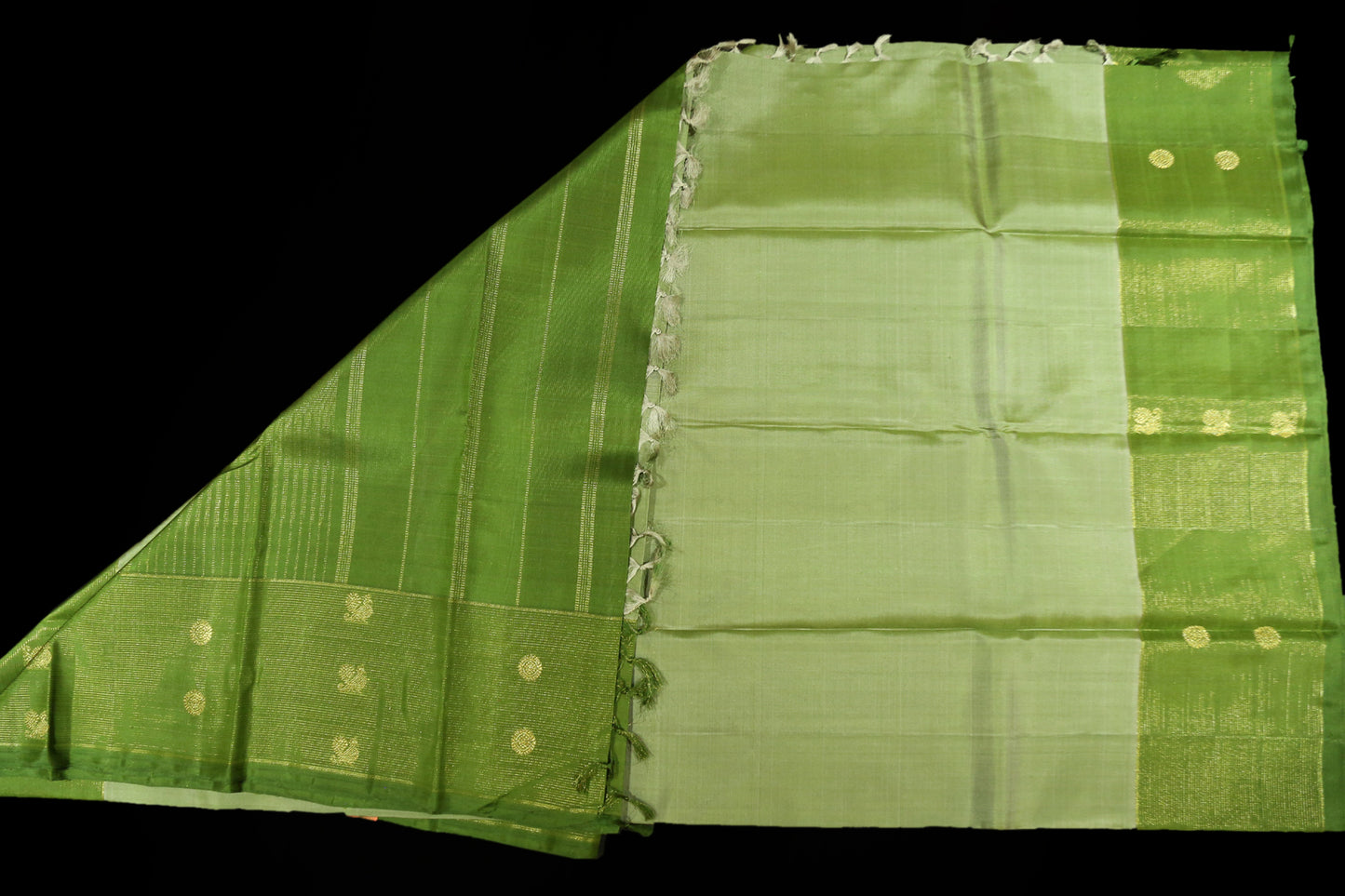 Elachi green with olive green saree