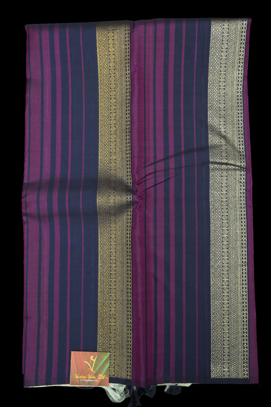 Violet with half white saree