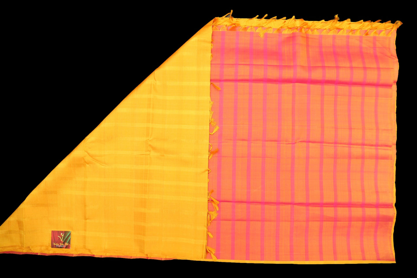 Yellow with pink saree