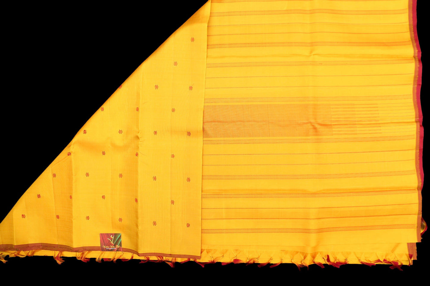 Yellow with red saree
