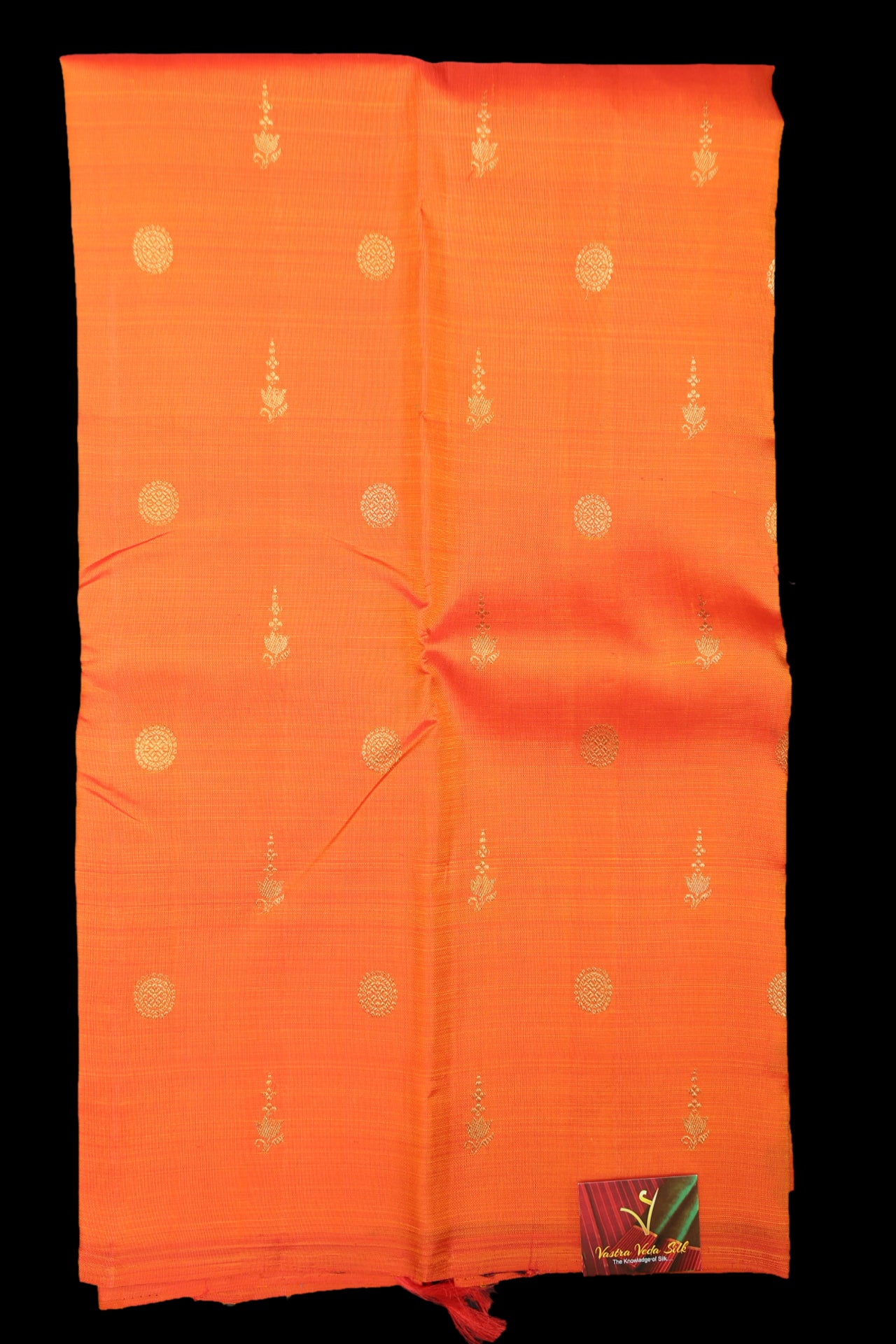 Fanta orange with black saree