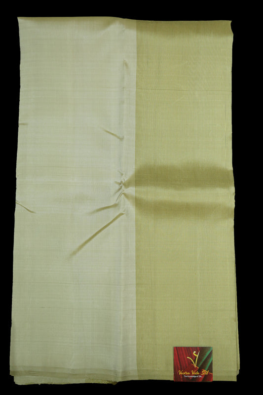 Green with cream saree