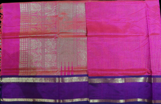 Pink with purple saree