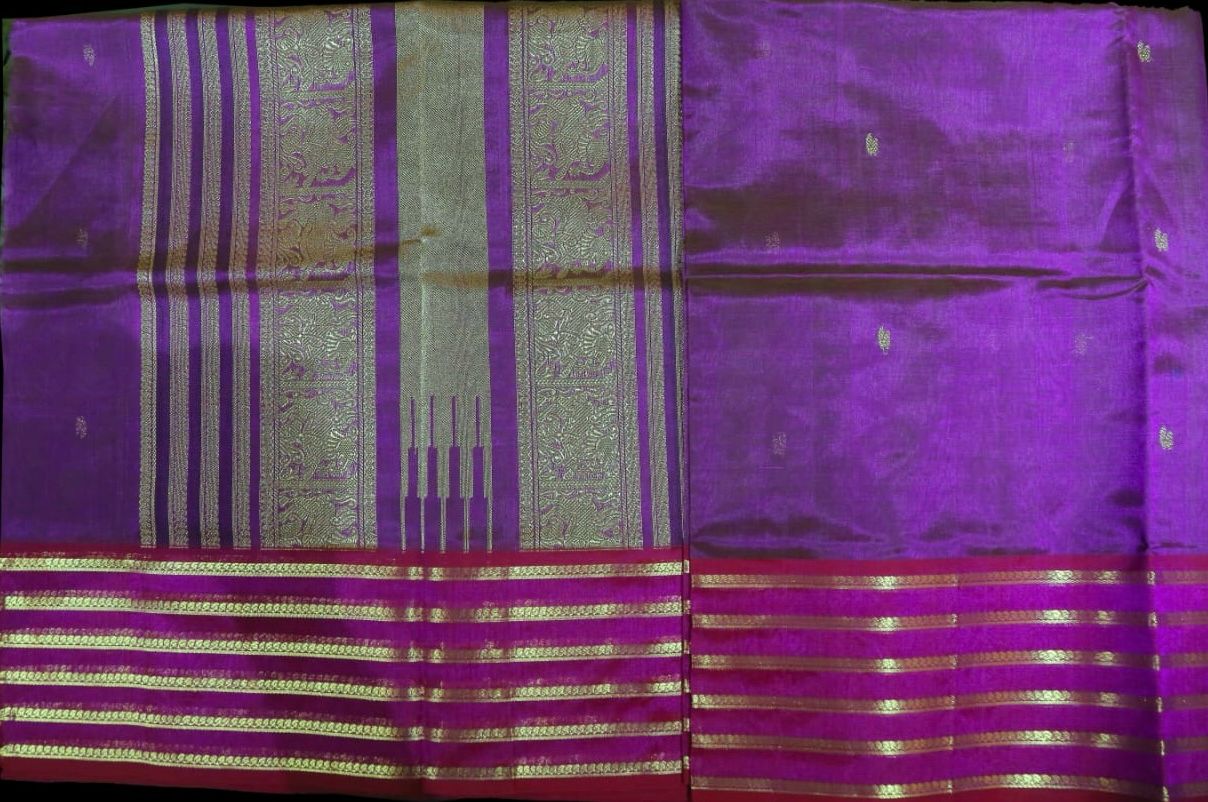 Purple with Majenta saree