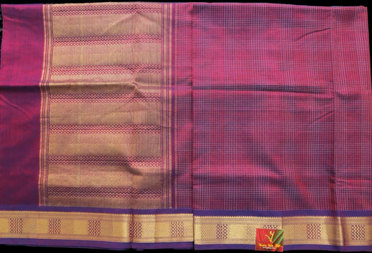Meroon with purple saree
