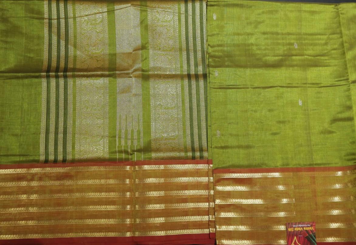 Olive green saree