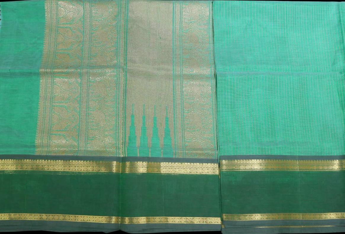 Teal green with emerald saree