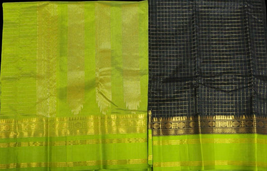 Black with green saree