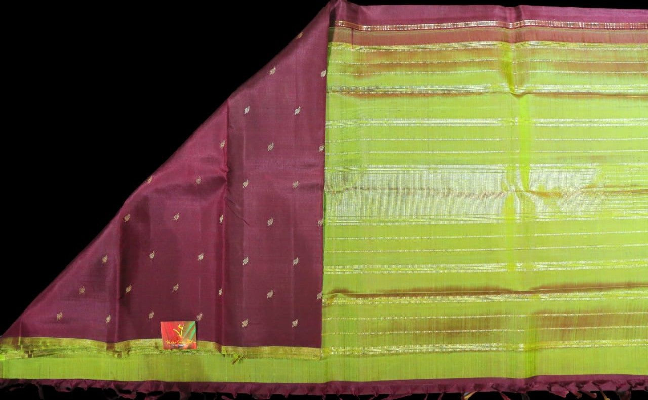 Coffee brown with green saree