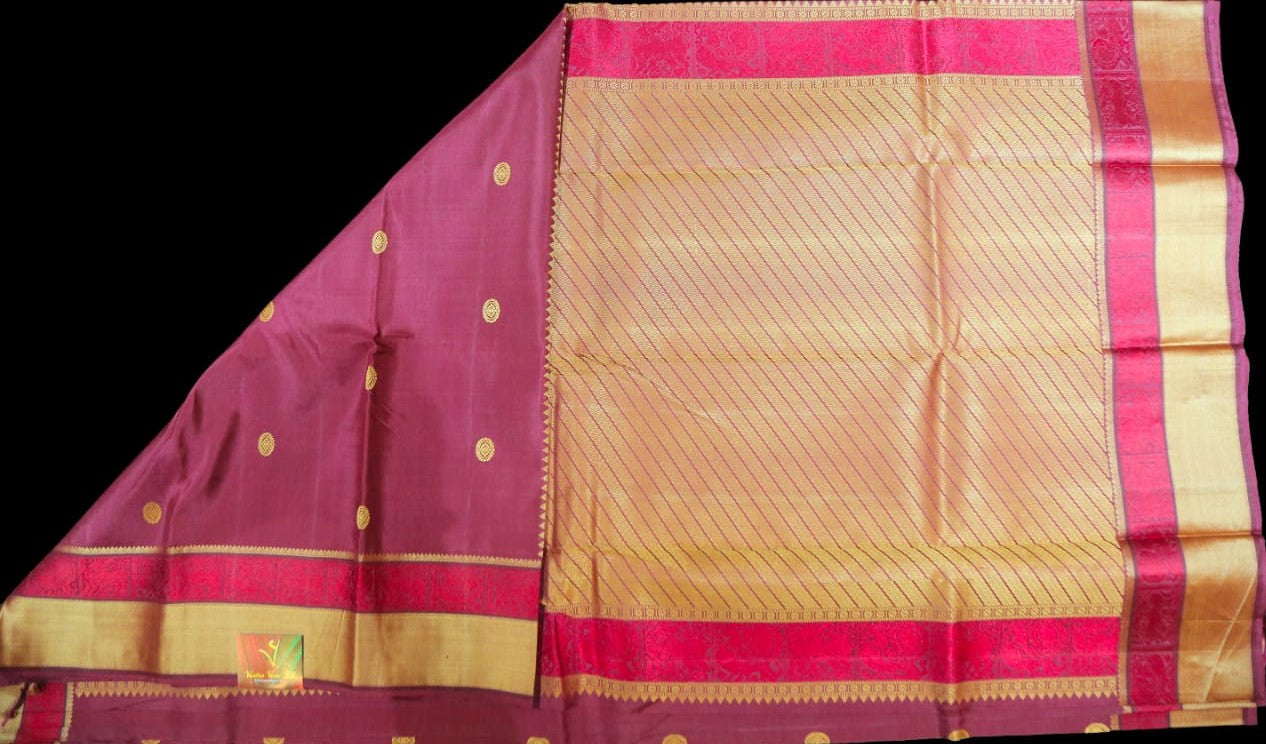 Meroon thread work saree