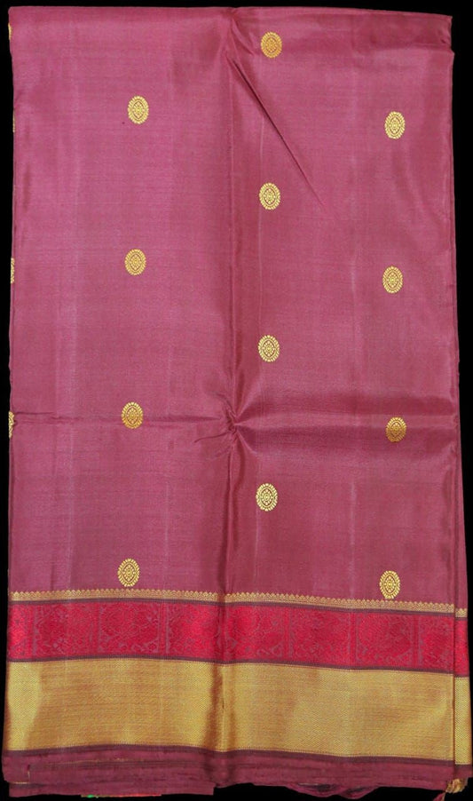 Meroon thread work saree