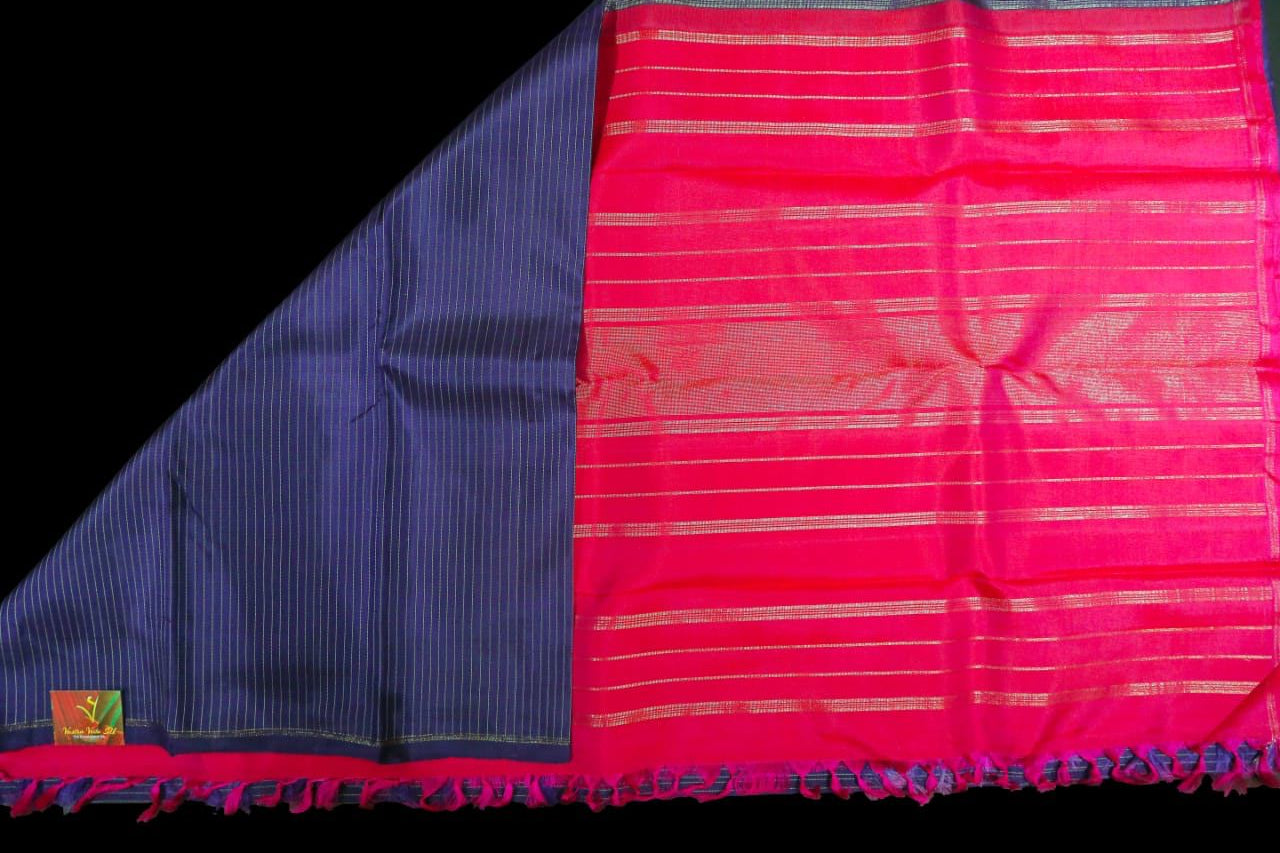 Blue and pink saree