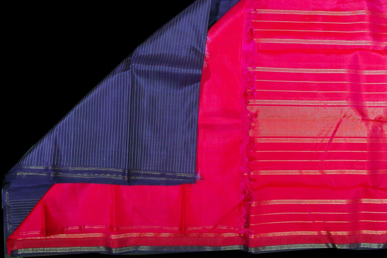Blue and pink saree