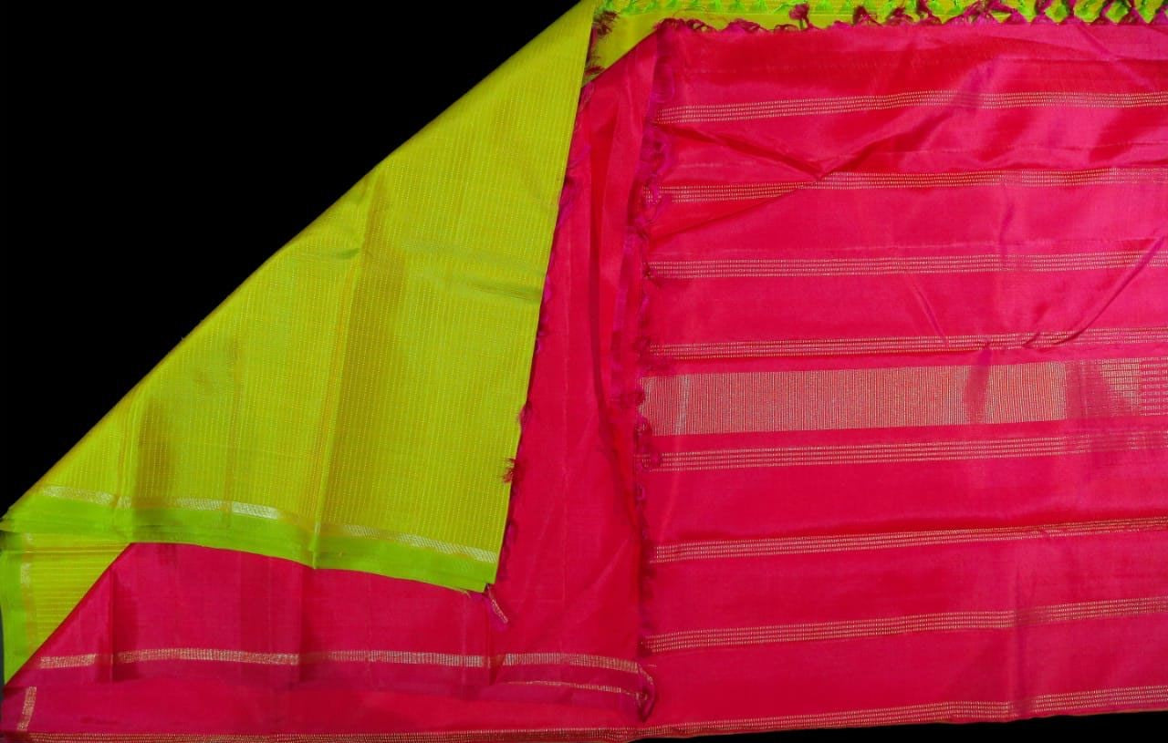 Green and pink saree