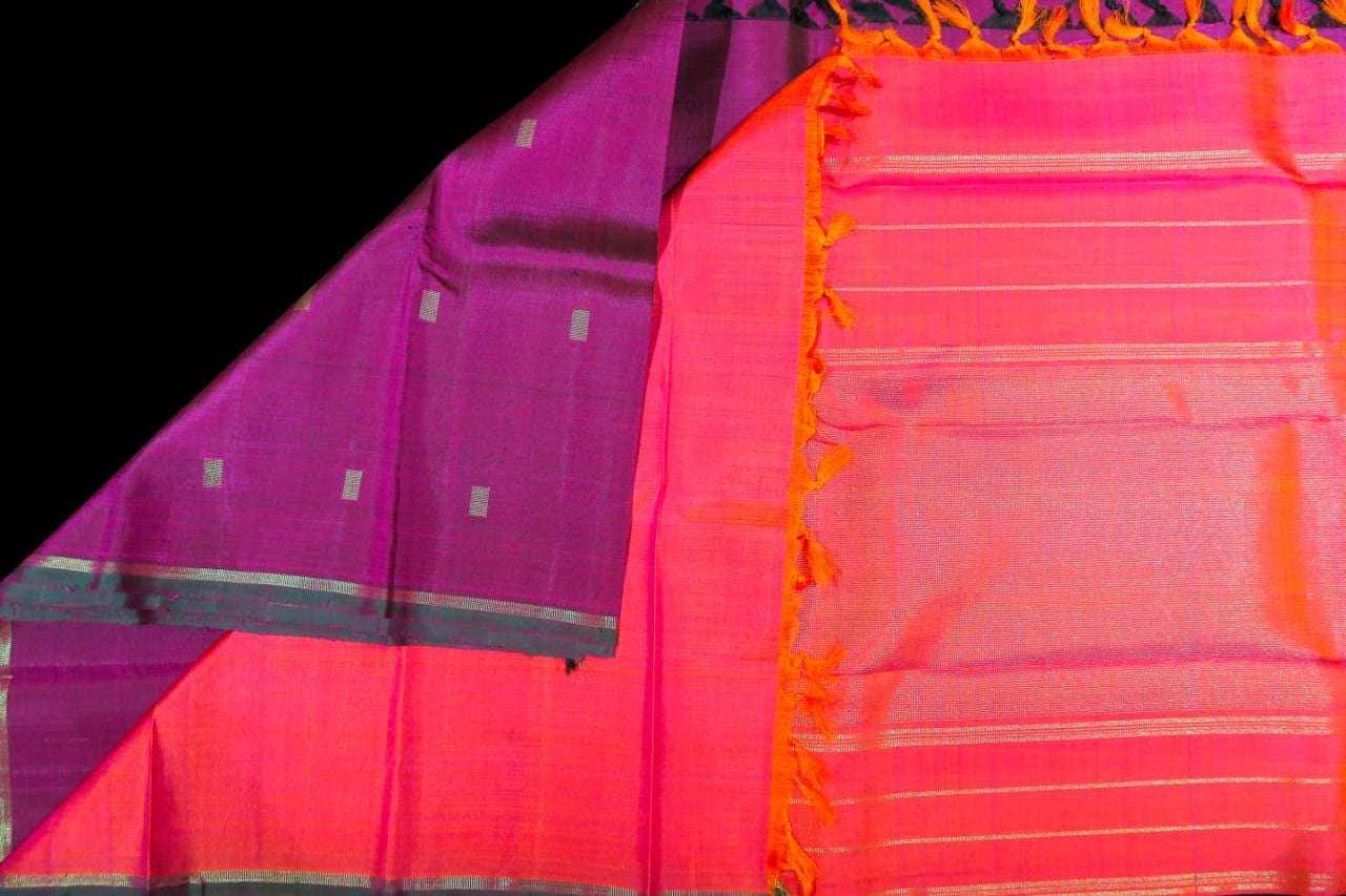 Majenta with pink saree