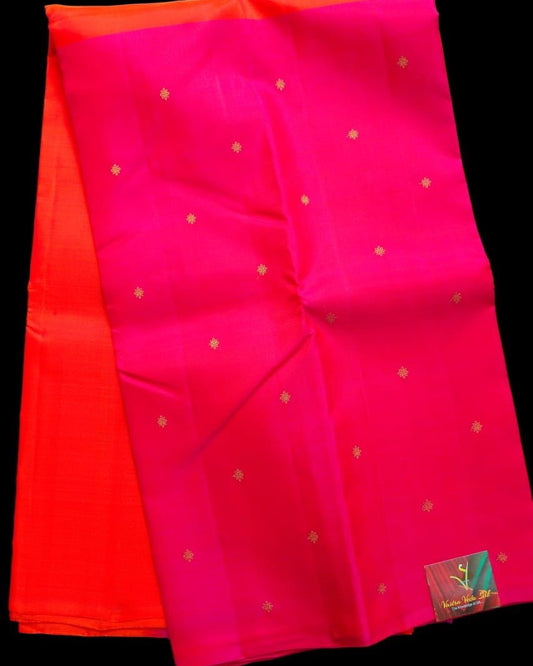Two parts pink and orange saree