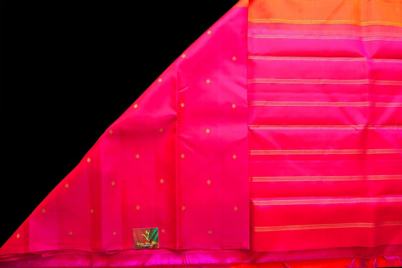 Two parts pink and orange saree
