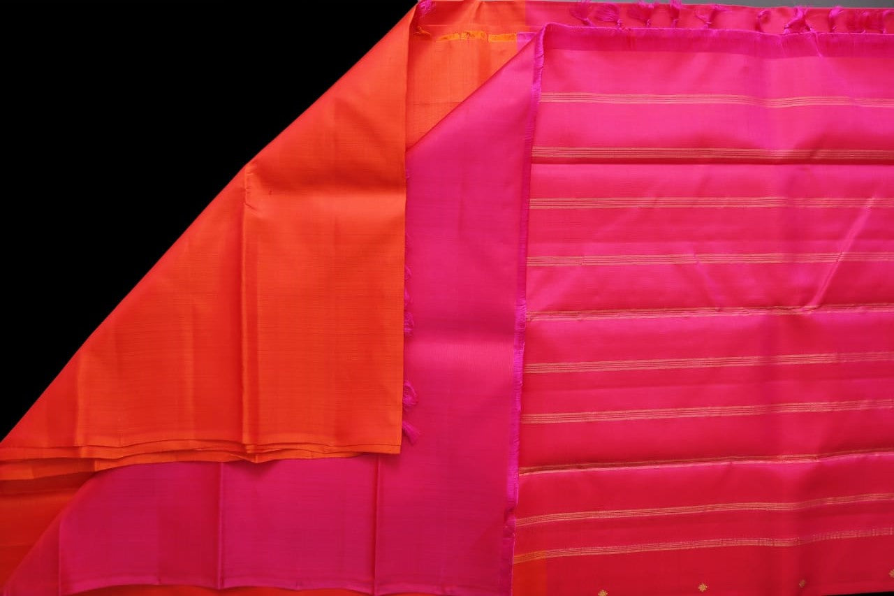 Two parts pink and orange saree