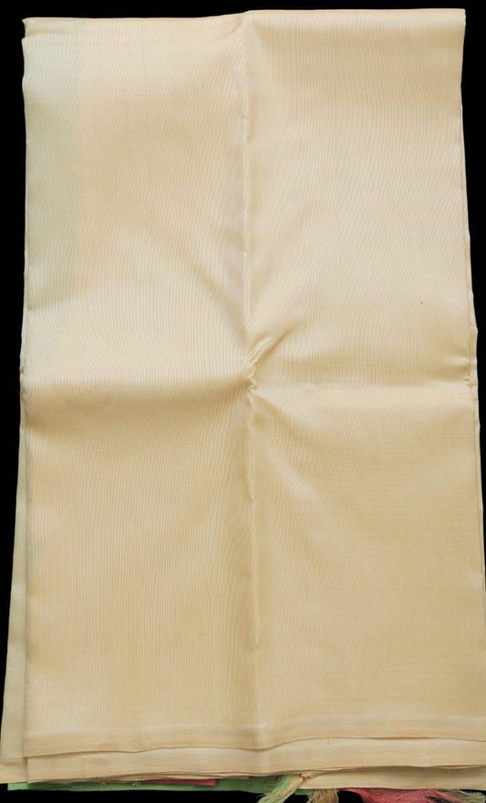 Half white with pink and green saree