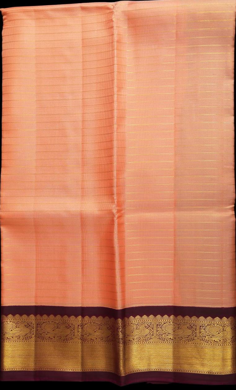 Peach with wine shade saree
