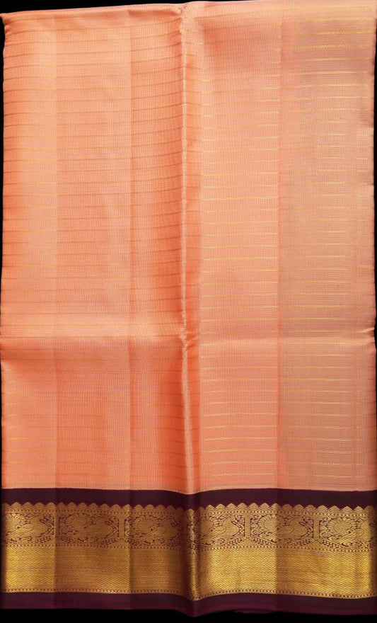 Peach with wine shade saree