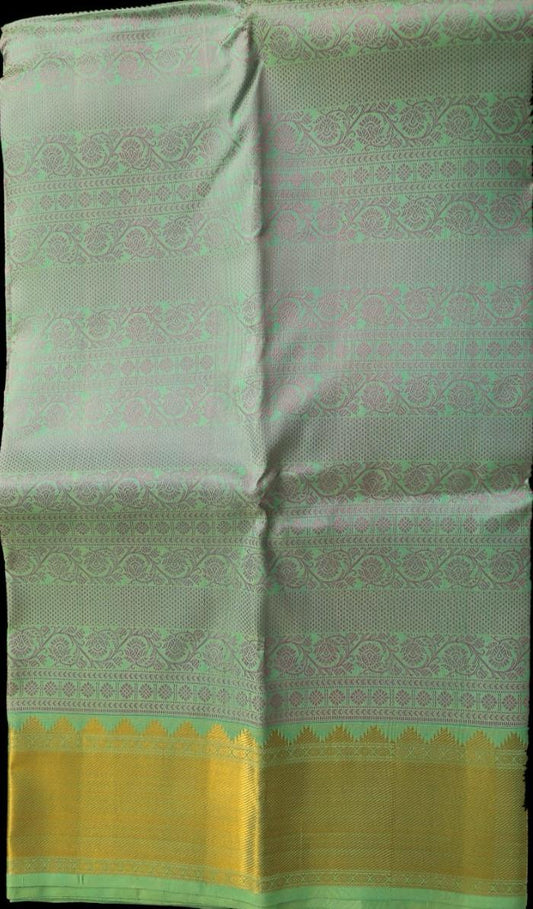 Teal green with lavender saree