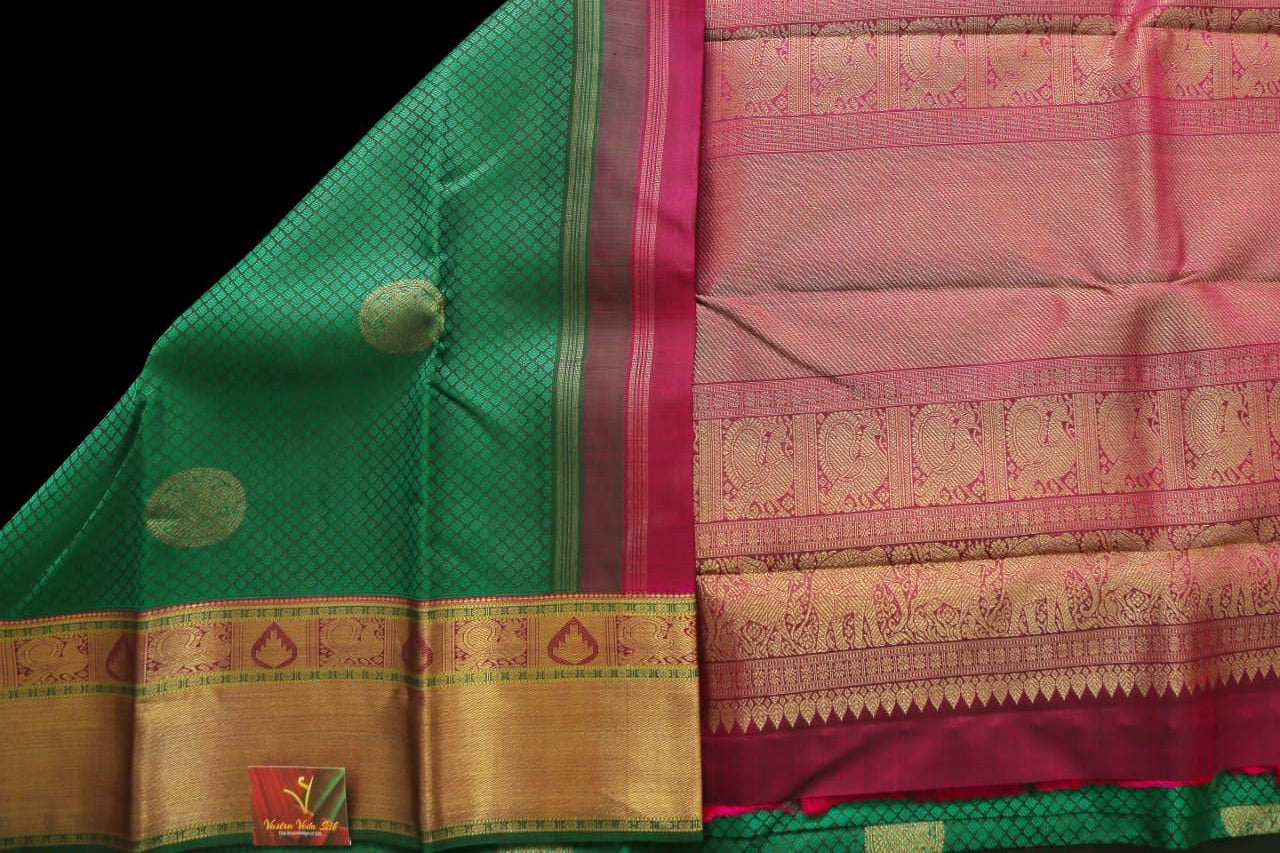 Green jacquard saree
