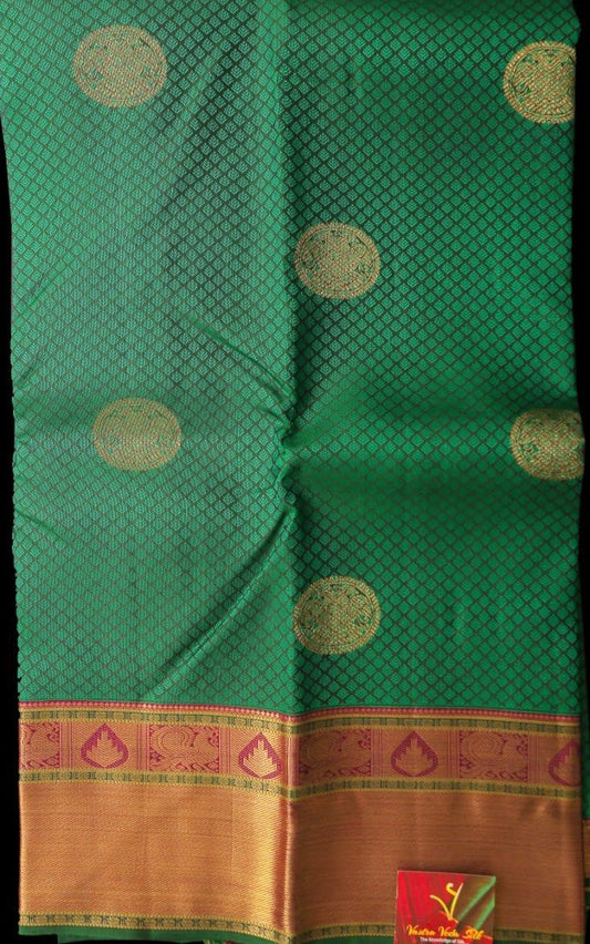 Green jacquard saree